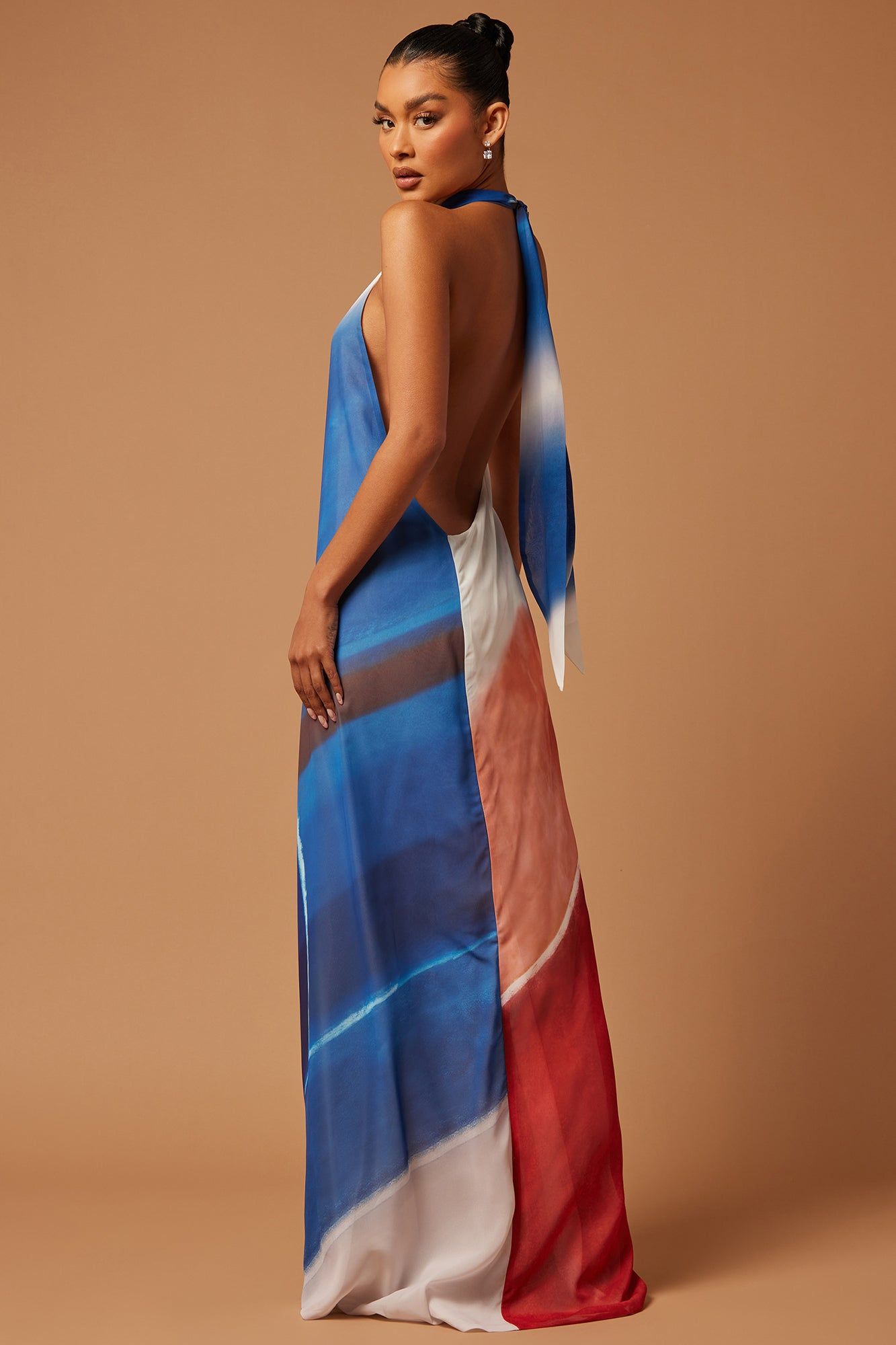 Wren Chiffon Maxi Dress - Blue/combo sold by Fashion Nova product image thumbnail 4