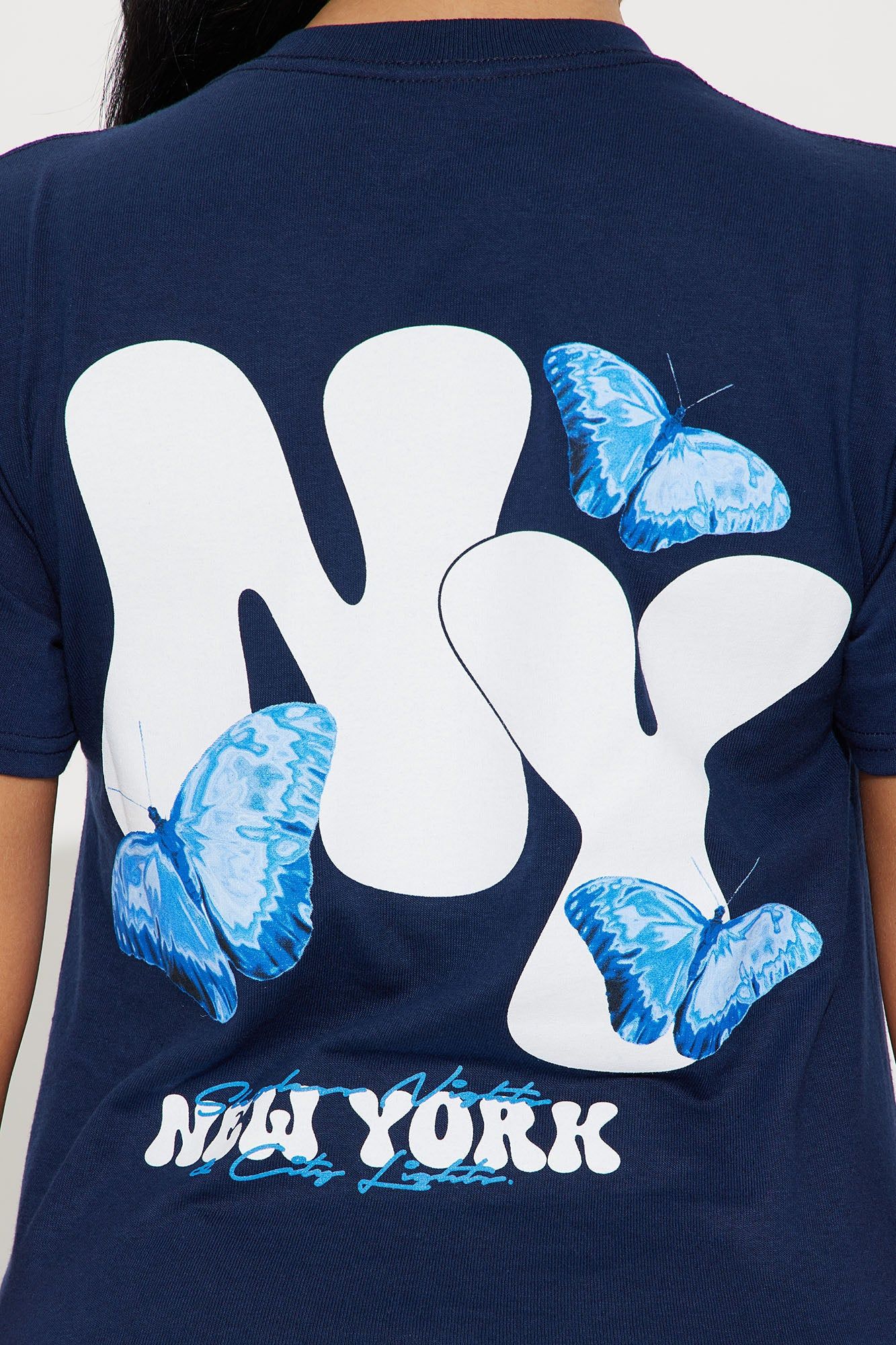 New York Butterfly Graphic Tshirt - Navy sold by Fashion Nova product image thumbnail 4