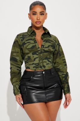 Endless Talks Camo Corset Top - Camouflage sold by Fashion Nova