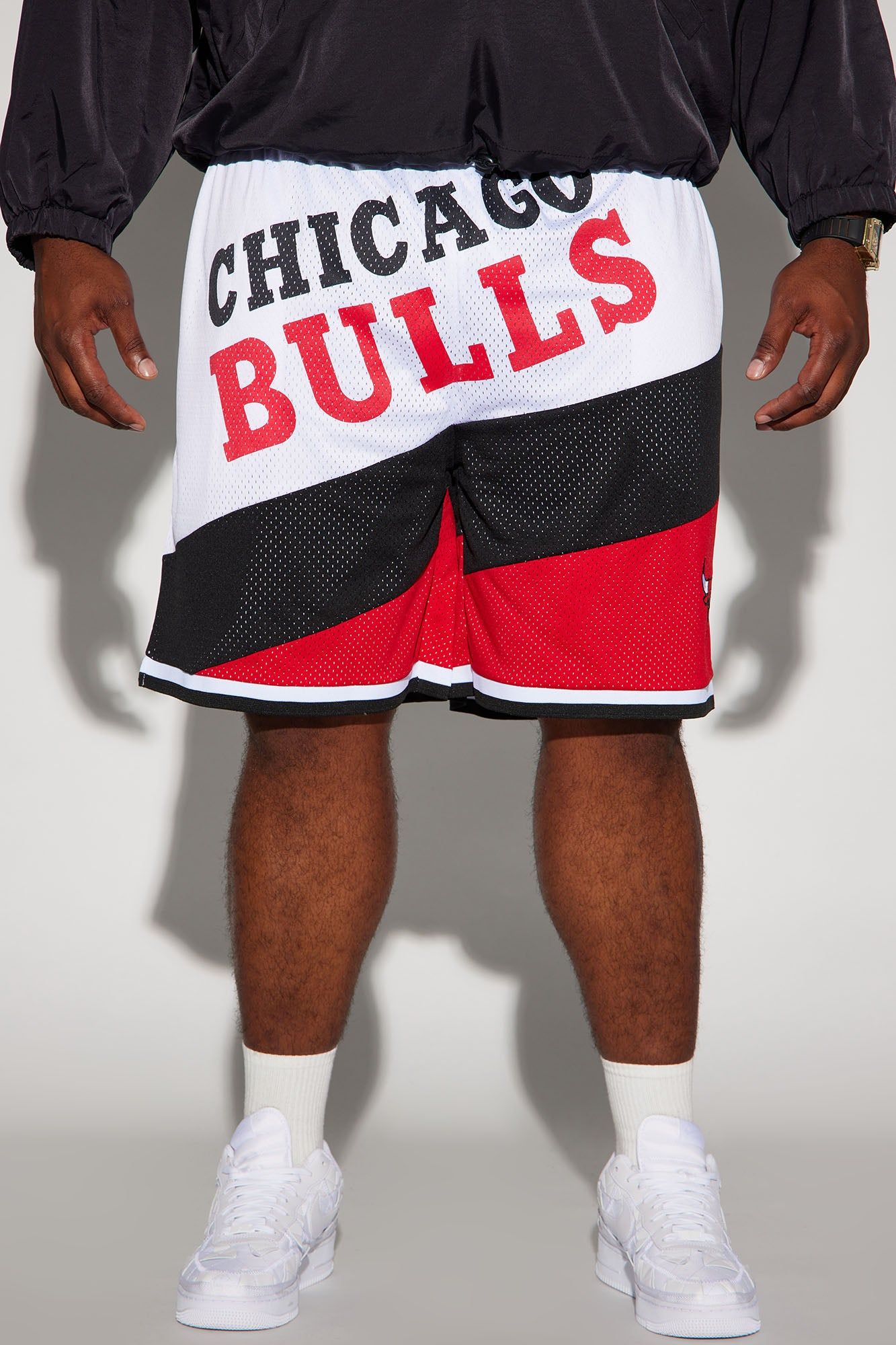 Bulls On The Bias Mesh Shorts - White/combo sold by Fashion Nova product image thumbnail 2
