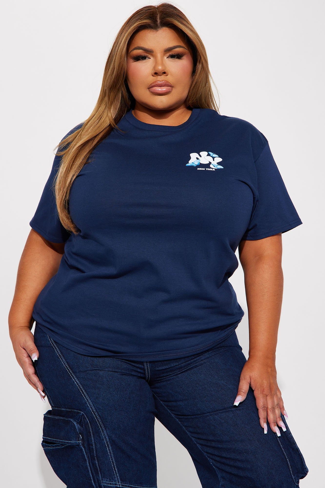 New York Butterfly Graphic Tshirt - Navy sold by Fashion Nova product image thumbnail 5