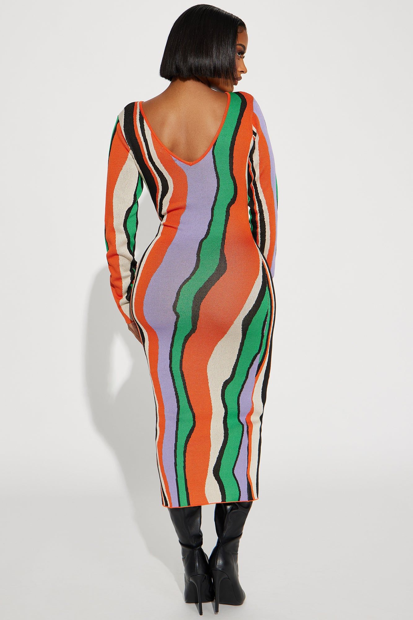 Sydney Sweater Maxi Dress - Orange/combo sold by Fashion Nova product image thumbnail 3