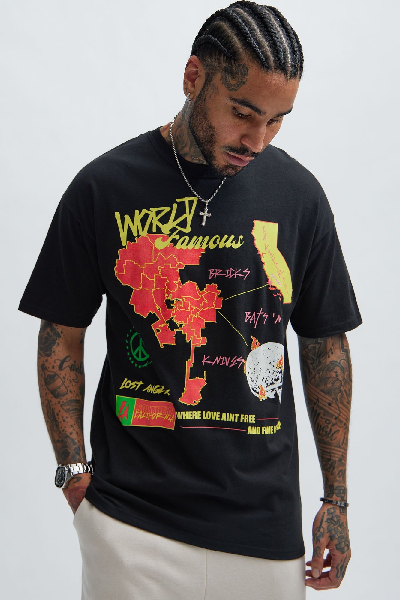 World Famous LA Short Sleeve Tee - Black sold by Fashion Nova