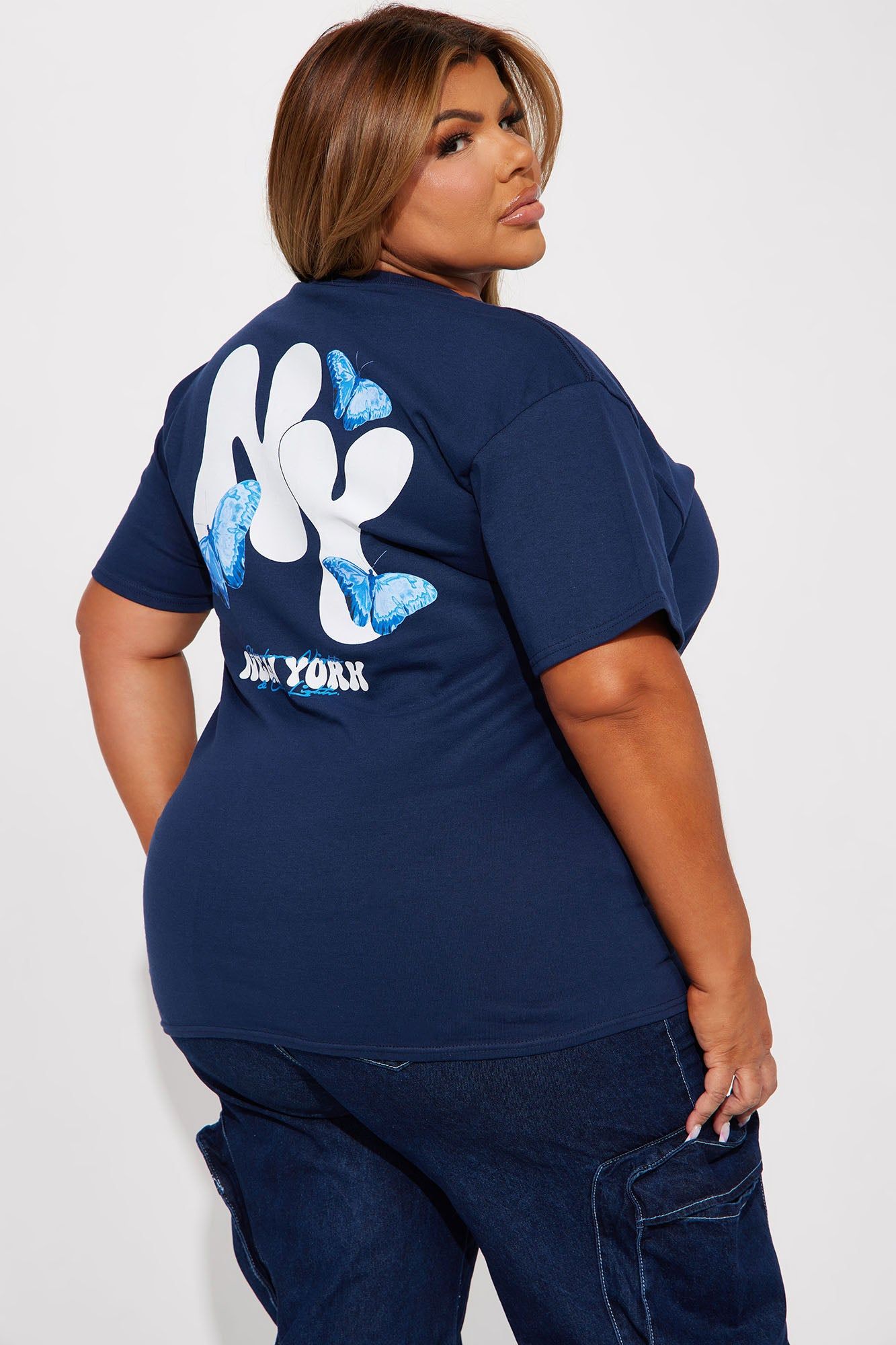New York Butterfly Graphic Tshirt - Navy sold by Fashion Nova product image thumbnail 7