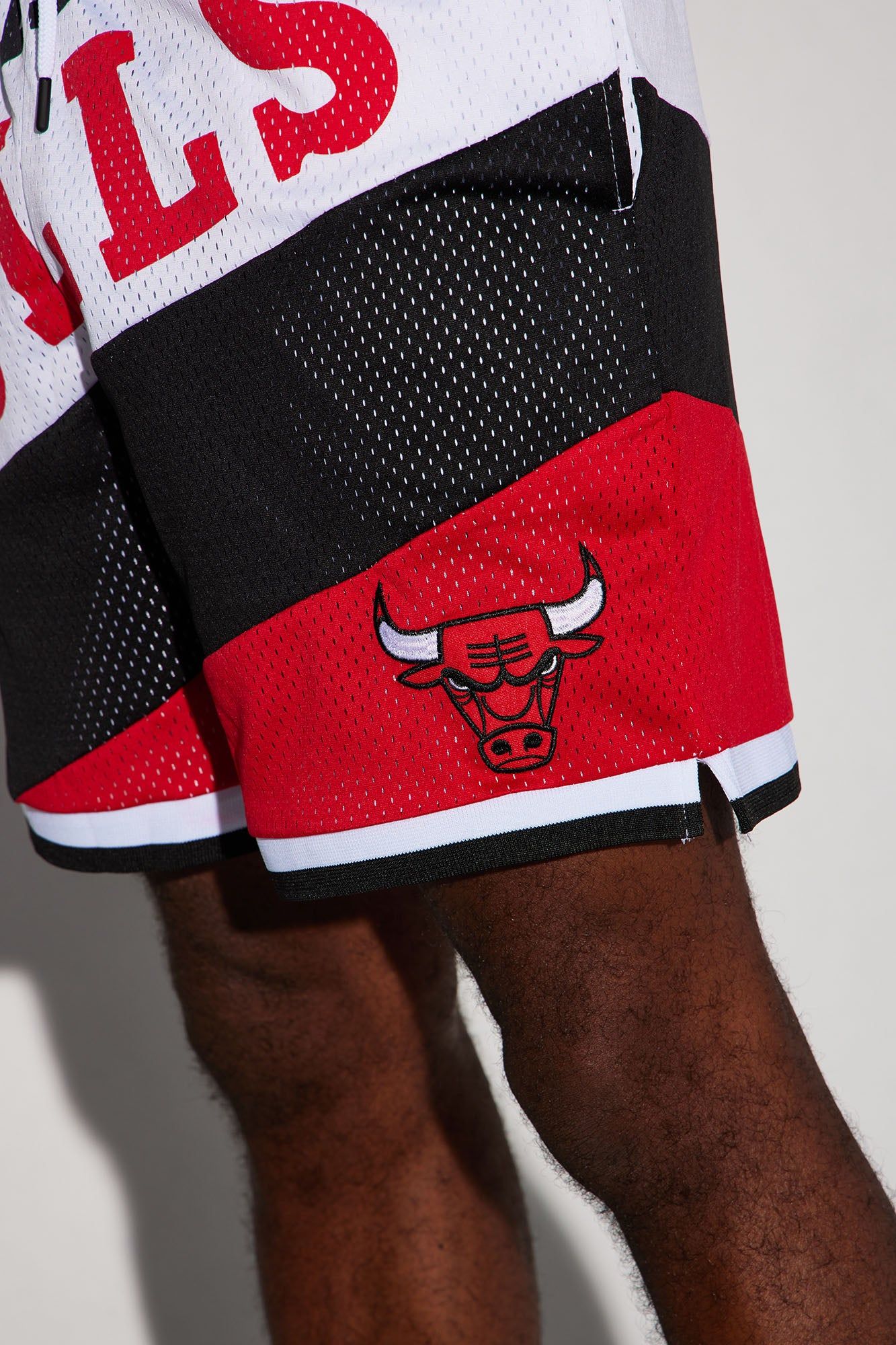Bulls On The Bias Mesh Shorts - White/combo sold by Fashion Nova product image thumbnail 5