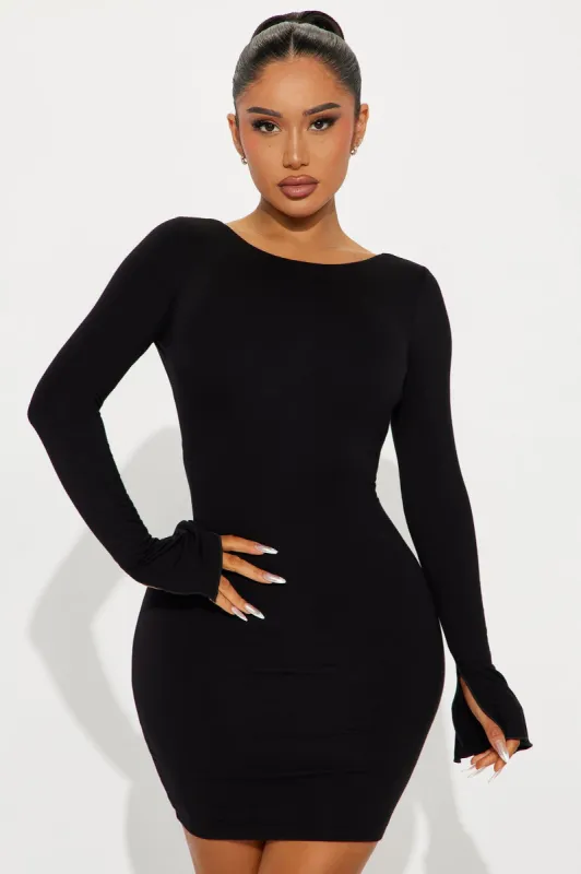 Riley Smooth Double Lined Mini Dress - Black made by Fashion Nova
