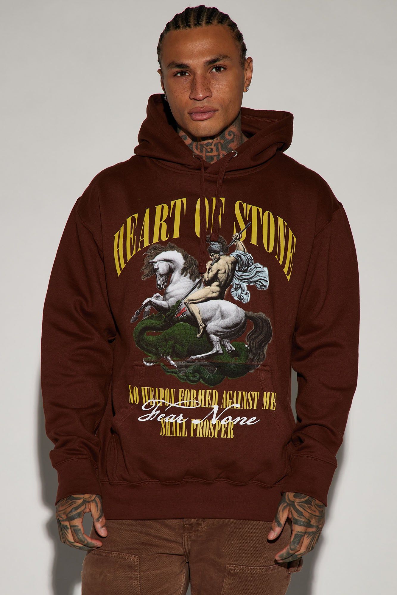 Stone Hearts Hoodie - Chocolate sold by Fashion Nova