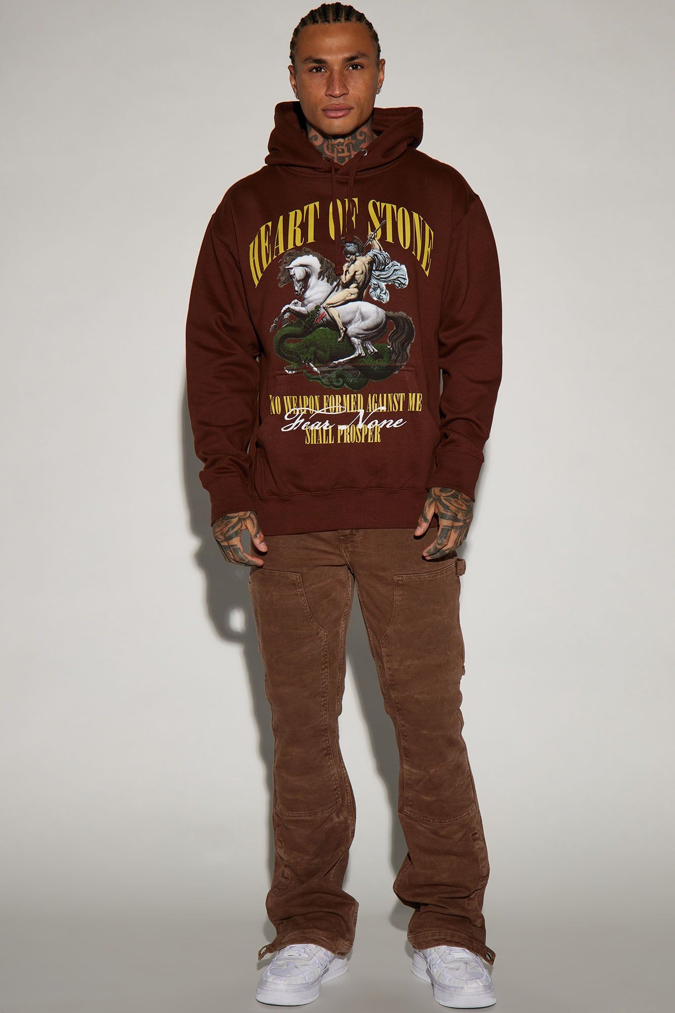 Stone Hearts Hoodie - Chocolate sold by Fashion Nova product image thumbnail 2