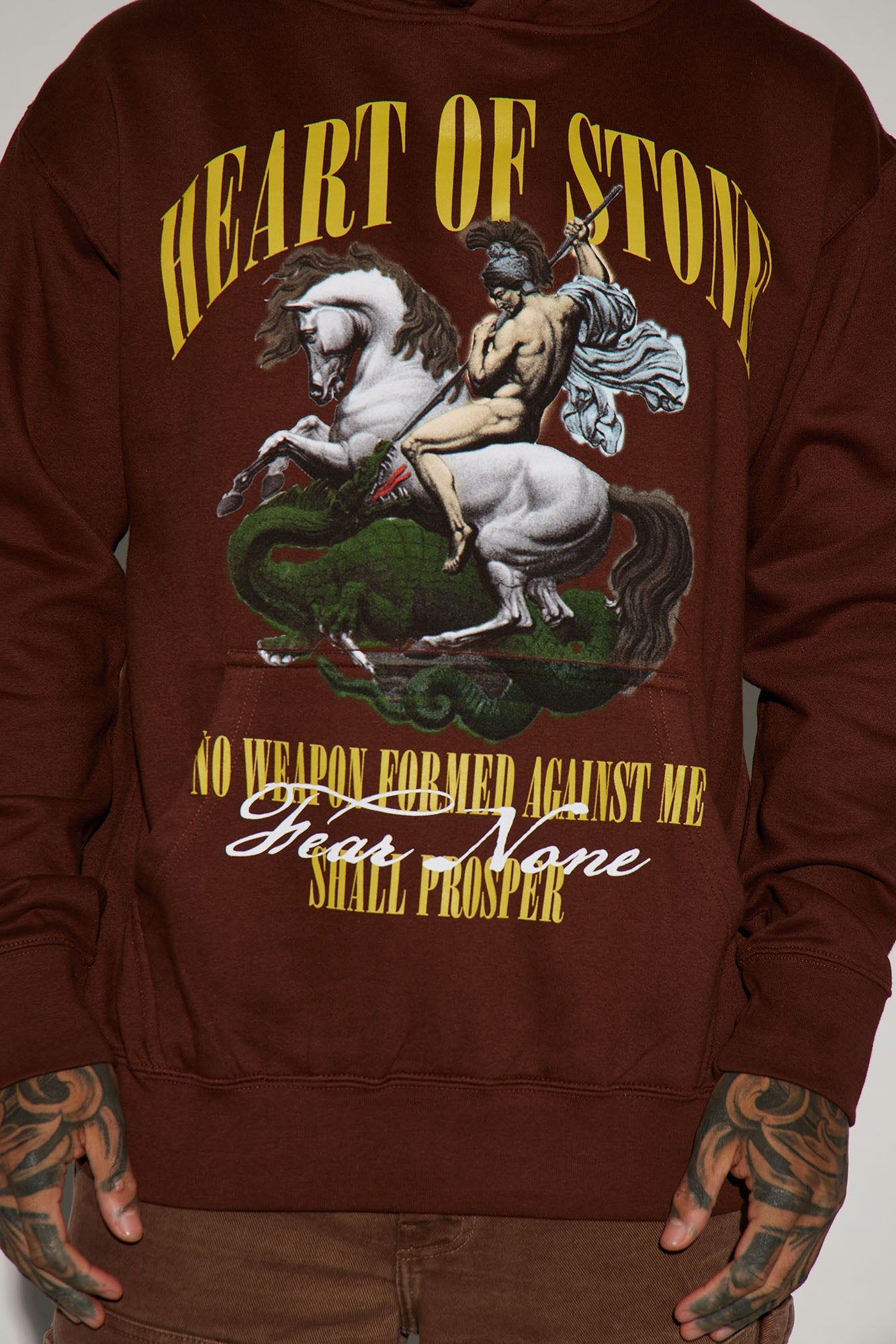 Stone Hearts Hoodie - Chocolate sold by Fashion Nova product image thumbnail 3