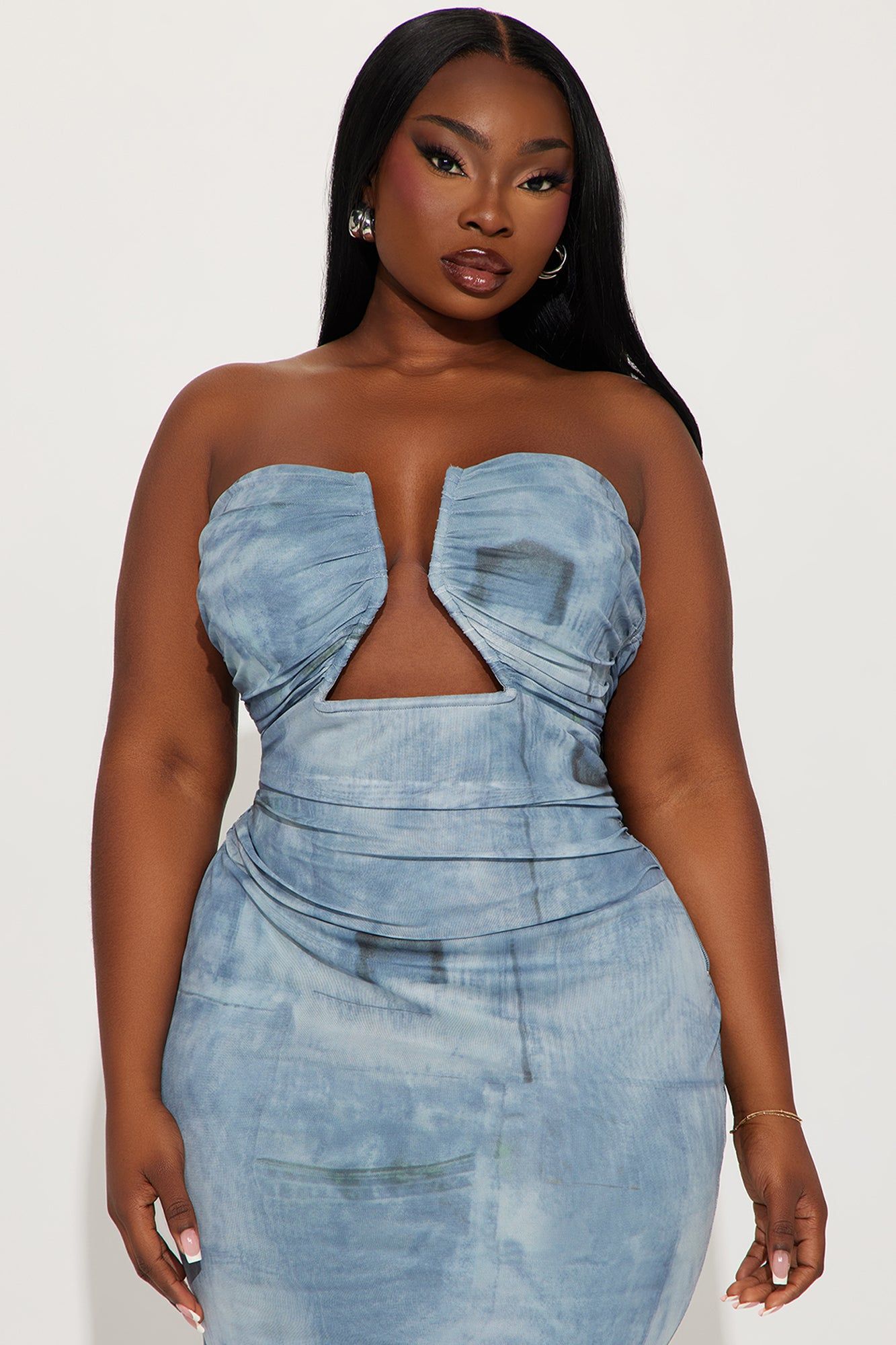 Ocean Mesh Maxi Dress - Blue/combo sold by Fashion Nova product image thumbnail 5