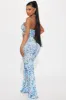 Wild Gal Mesh Jumpsuit - Blue/combo sold by Fashion Nova