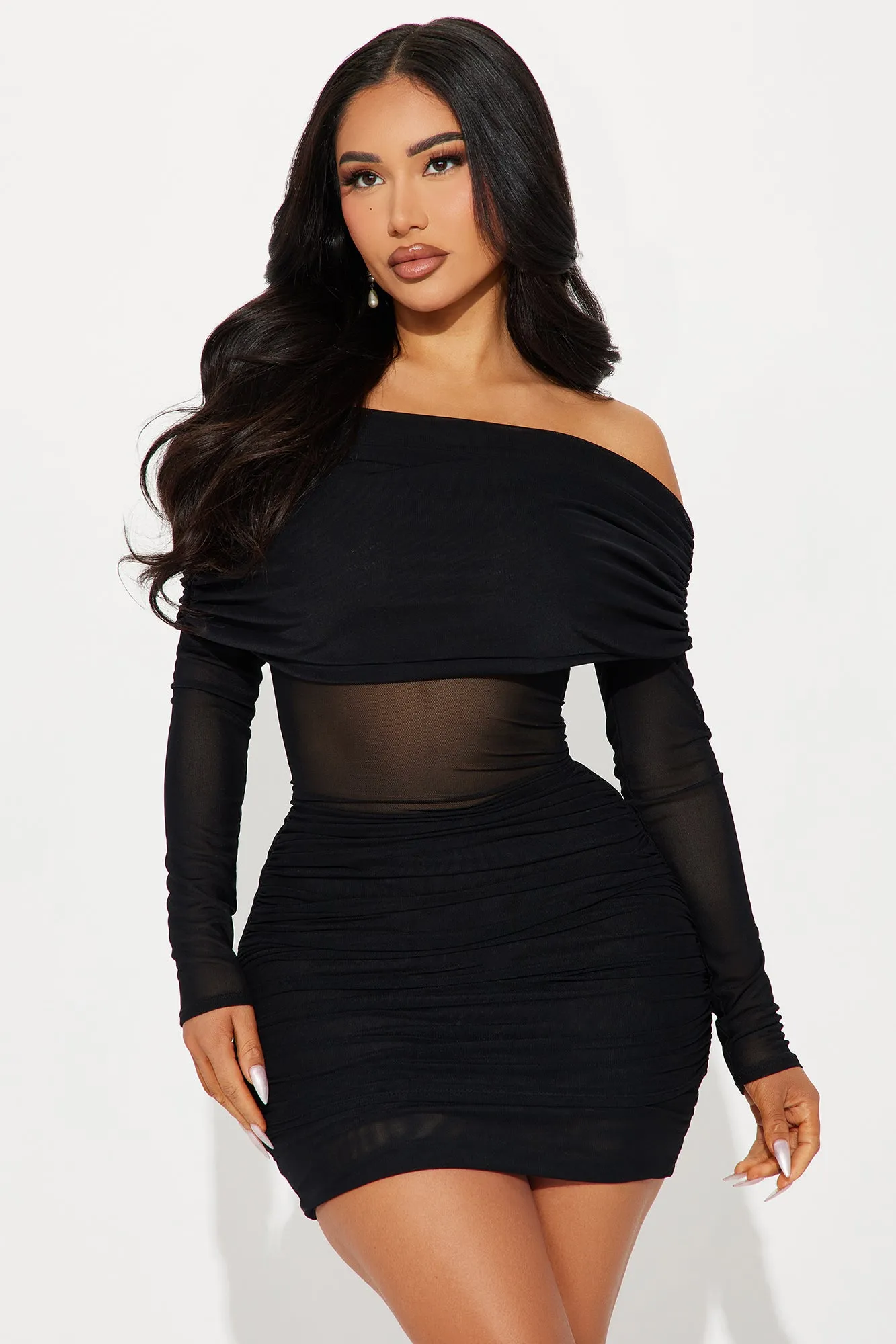 Adeline Off Shoulder Mini Dress - Black sold by Fashion Nova product image thumbnail 2