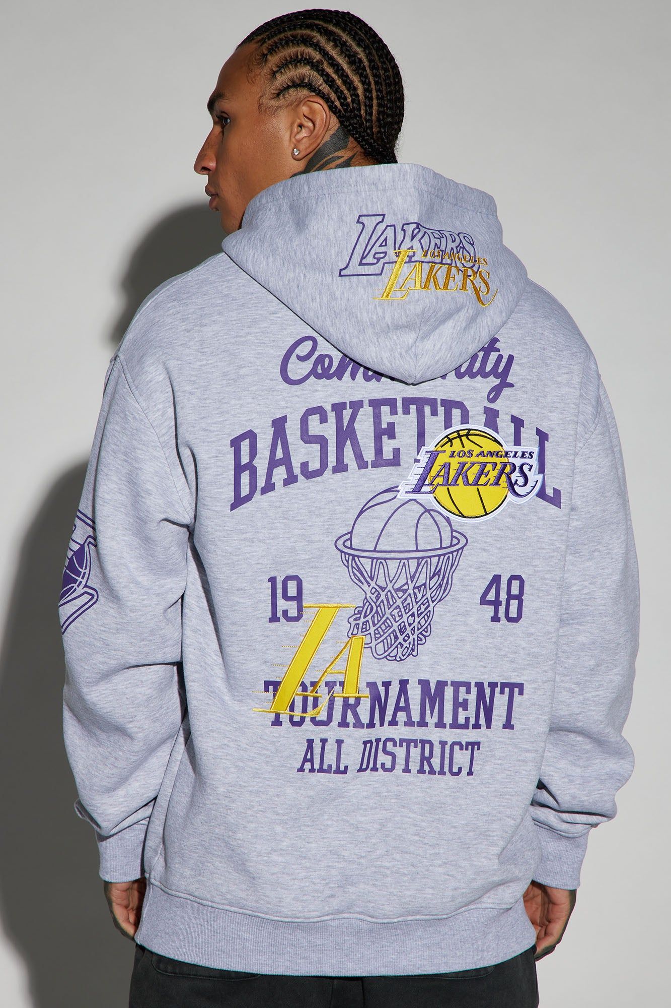 Lakers Tournament Hoodie - Heather Grey sold by Fashion Nova product image thumbnail 4