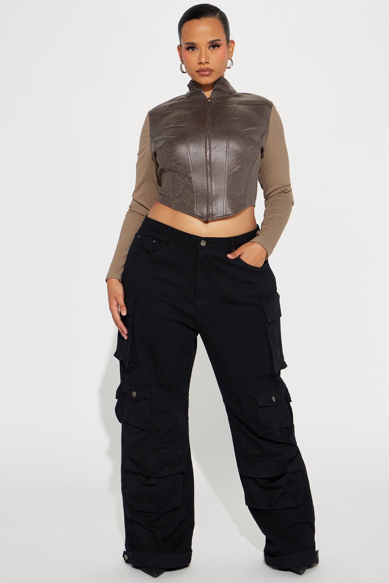 Street Star Faux Suede Top - Brown sold by Fashion Nova product image thumbnail 5