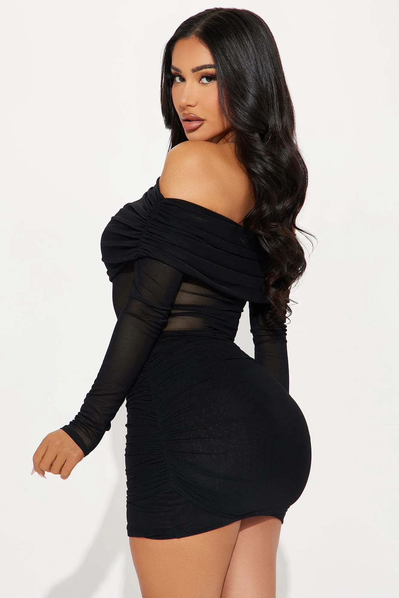 Adeline Off Shoulder Mini Dress - Black sold by Fashion Nova product image thumbnail 3