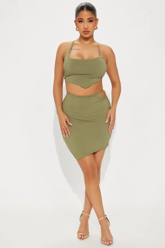 Stacy Skirt Set - Olive sold by Fashion Nova