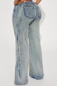 Amber Seamed Wide Leg Jeans - Vintage Wash sold by Fashion Nova