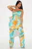 Shayla Satin Pant Set - Aqua/Combo sold by Fashion Nova
