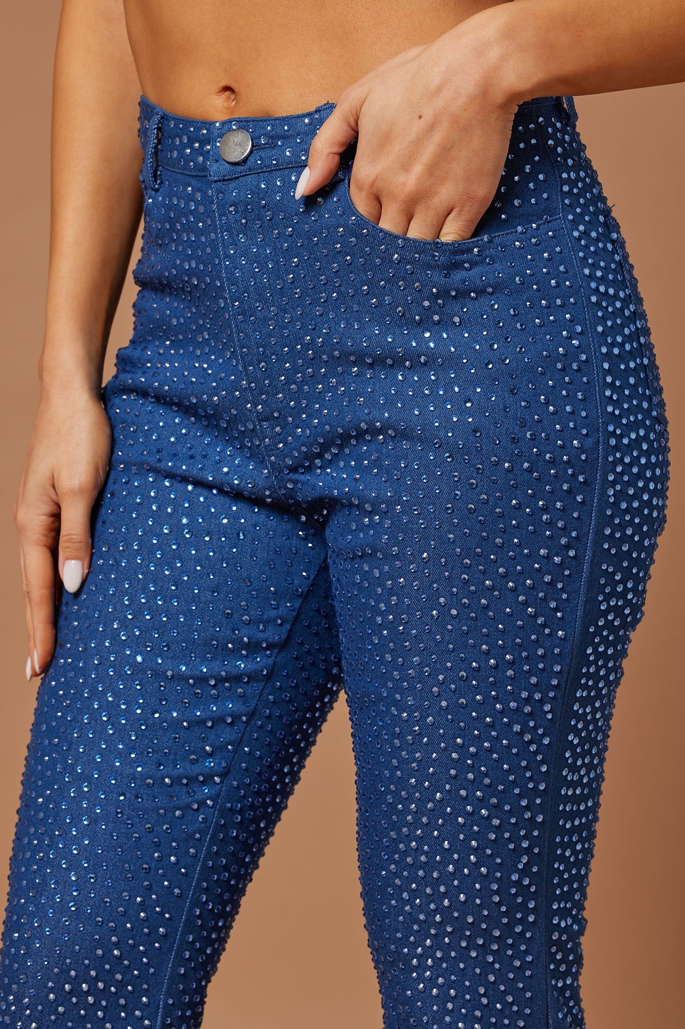 Josie Embellished Denim Pant - Medium Wash sold by Fashion Nova product image thumbnail 3