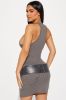 Laura Ribbed Mini Dress - Charcoal sold by Fashion Nova