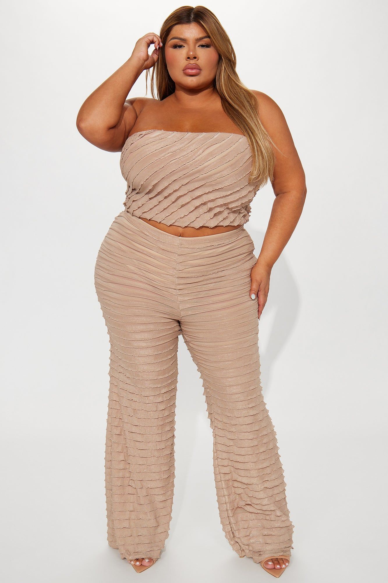 Same Energy Textured Pant Set - Mocha sold by Fashion Nova product image thumbnail 4