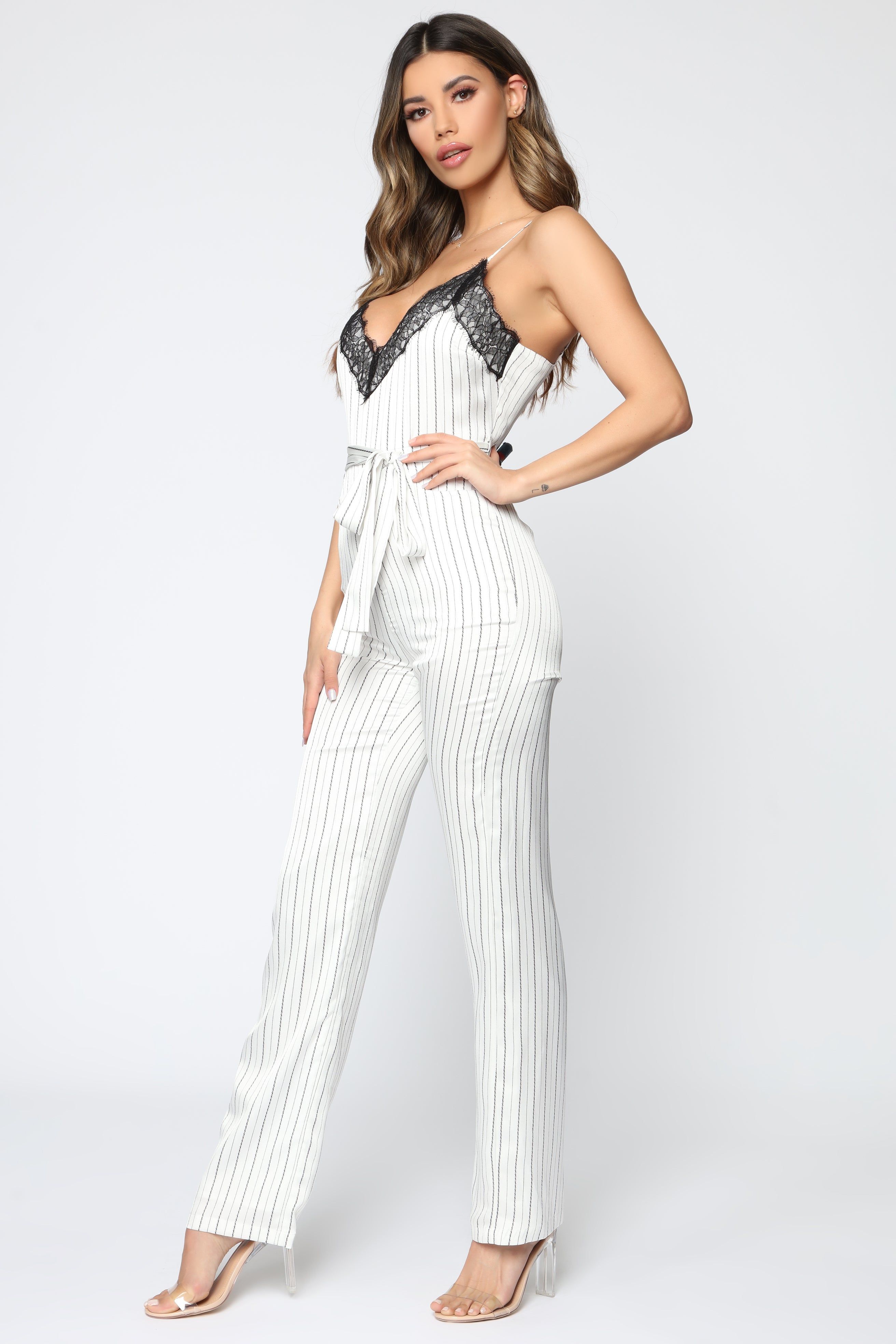 Set The Mood Jumpsuit - White/Black sold by Fashion Nova product image thumbnail 3