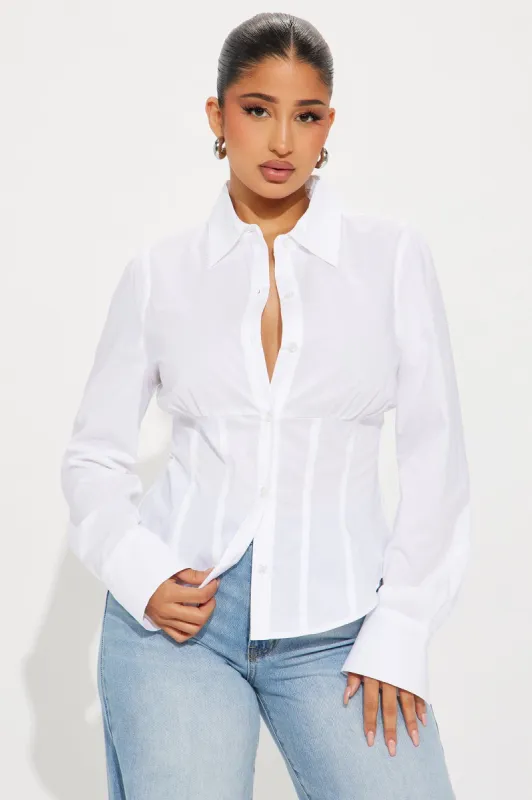 Ready To Go Shirt - White sold by Fashion Nova
