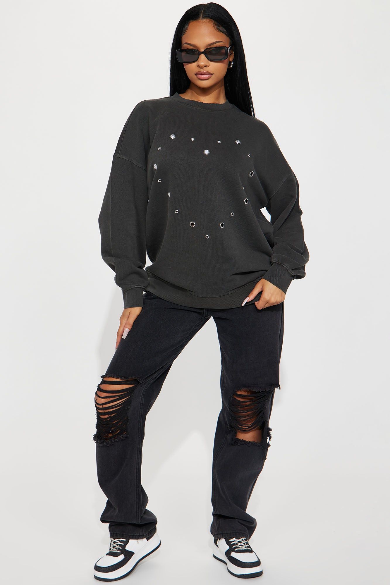My Heart Lounge Sweatshirt - Charcoal sold by Fashion Nova product image thumbnail 2