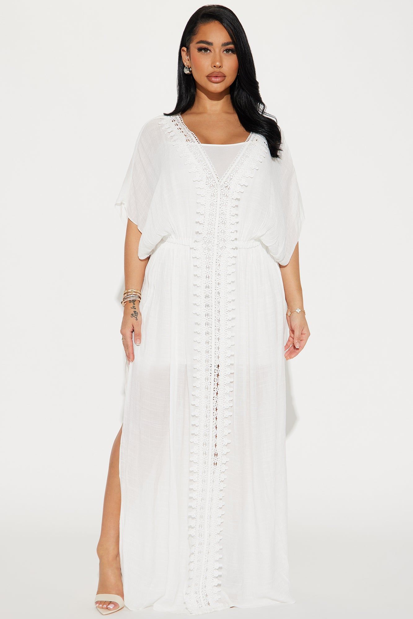 Skylar Kaftan Maxi Dress - White sold by Fashion Nova