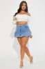 Sally Denim Bubble Mini Skirt - Light Wash sold by Fashion Nova