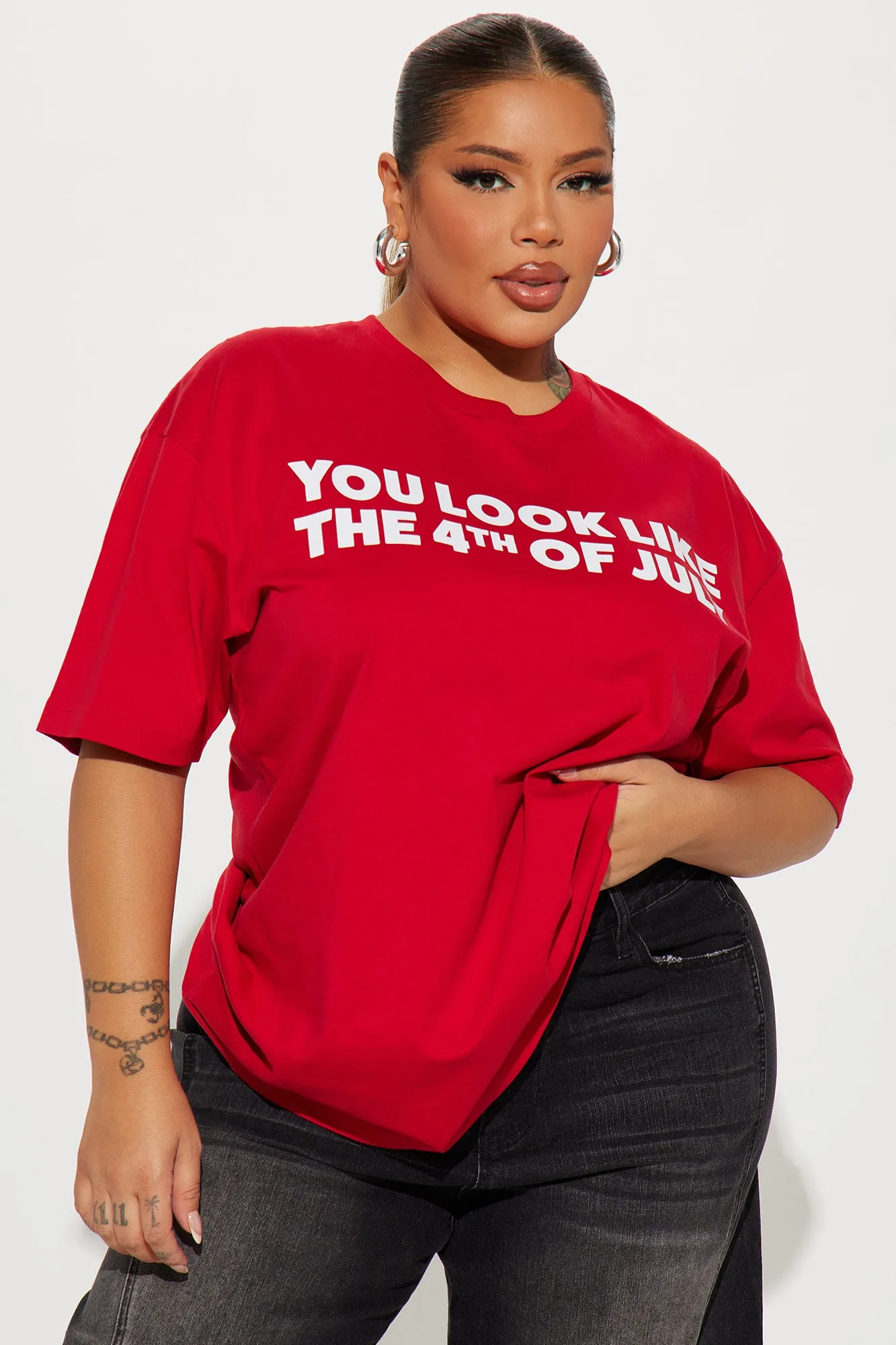 Lookin Like The 4th Of July Tee - Red sold by Fashion Nova product image thumbnail 4