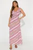 Juliette Chiffon Ruffle Maxi Dress - Burgundy sold by Fashion Nova