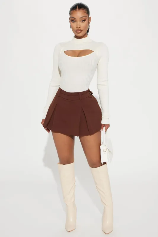 The Way You Want It Pleated Skort - Chocolate sold by Fashion Nova