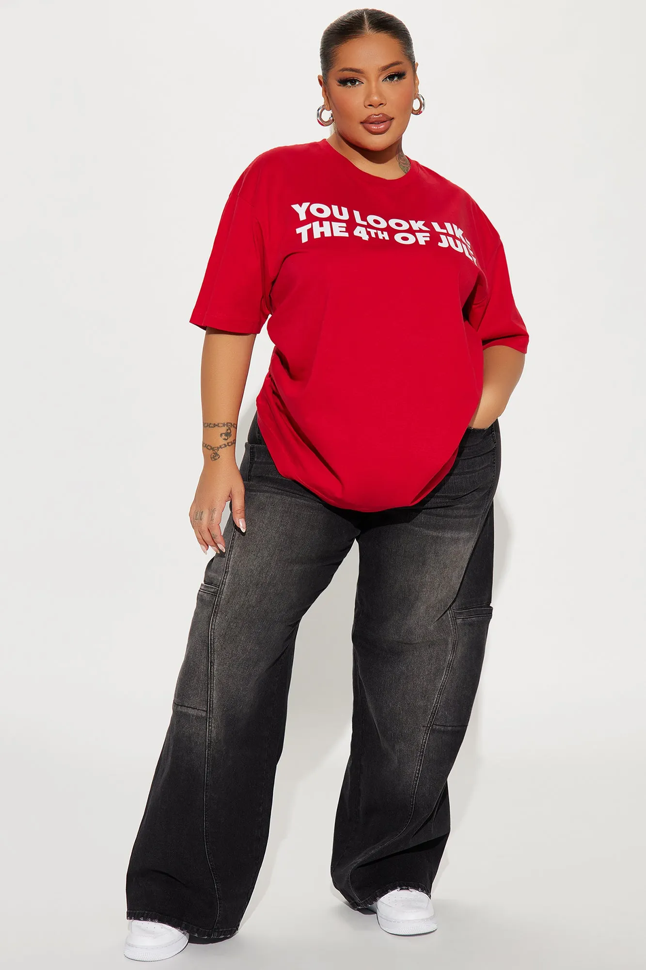 Lookin Like The 4th Of July Tee - Red sold by Fashion Nova product image thumbnail 5