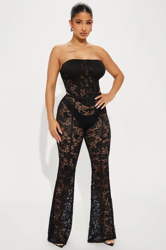 Missin' Out On Me Lace Pant Set - Black sold by Fashion Nova