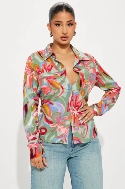 When You See Me Printed Shirt - Multi Color sold by Fashion Nova