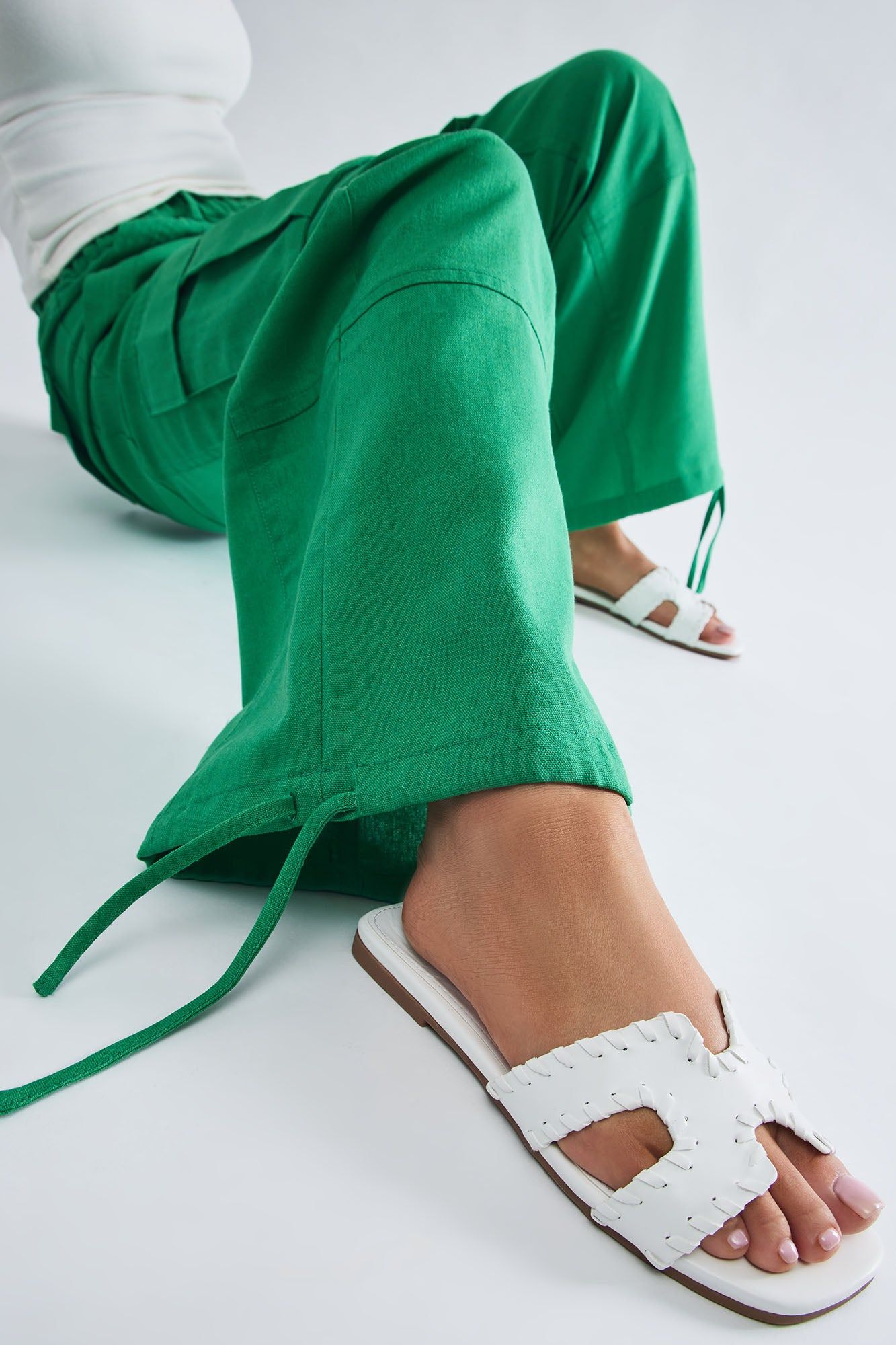 Highly Recommend Flat Sandals - White sold by Fashion Nova