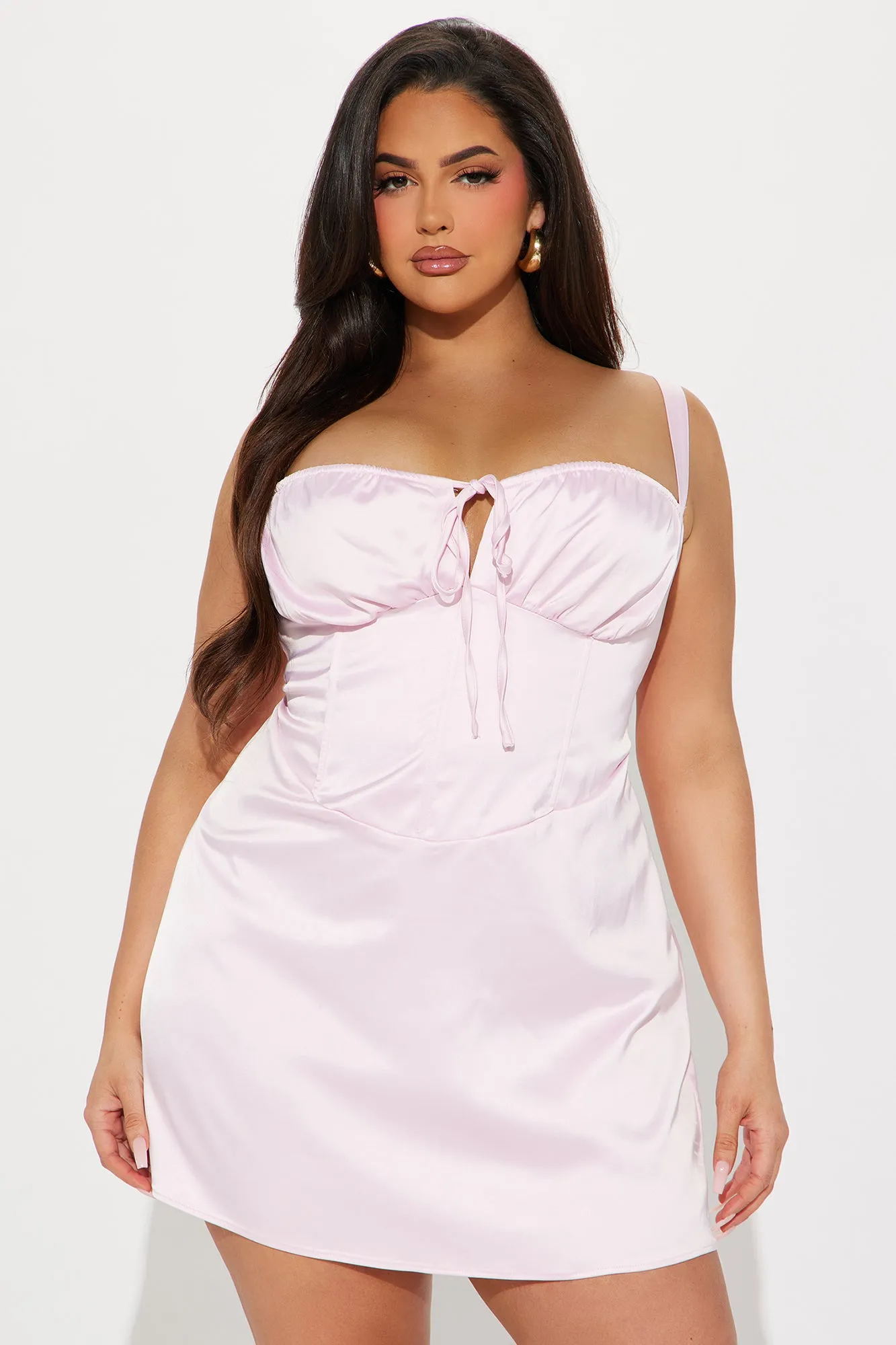 Pink Champagne Satin Mini Dress - Pink sold by Fashion Nova product image thumbnail 5