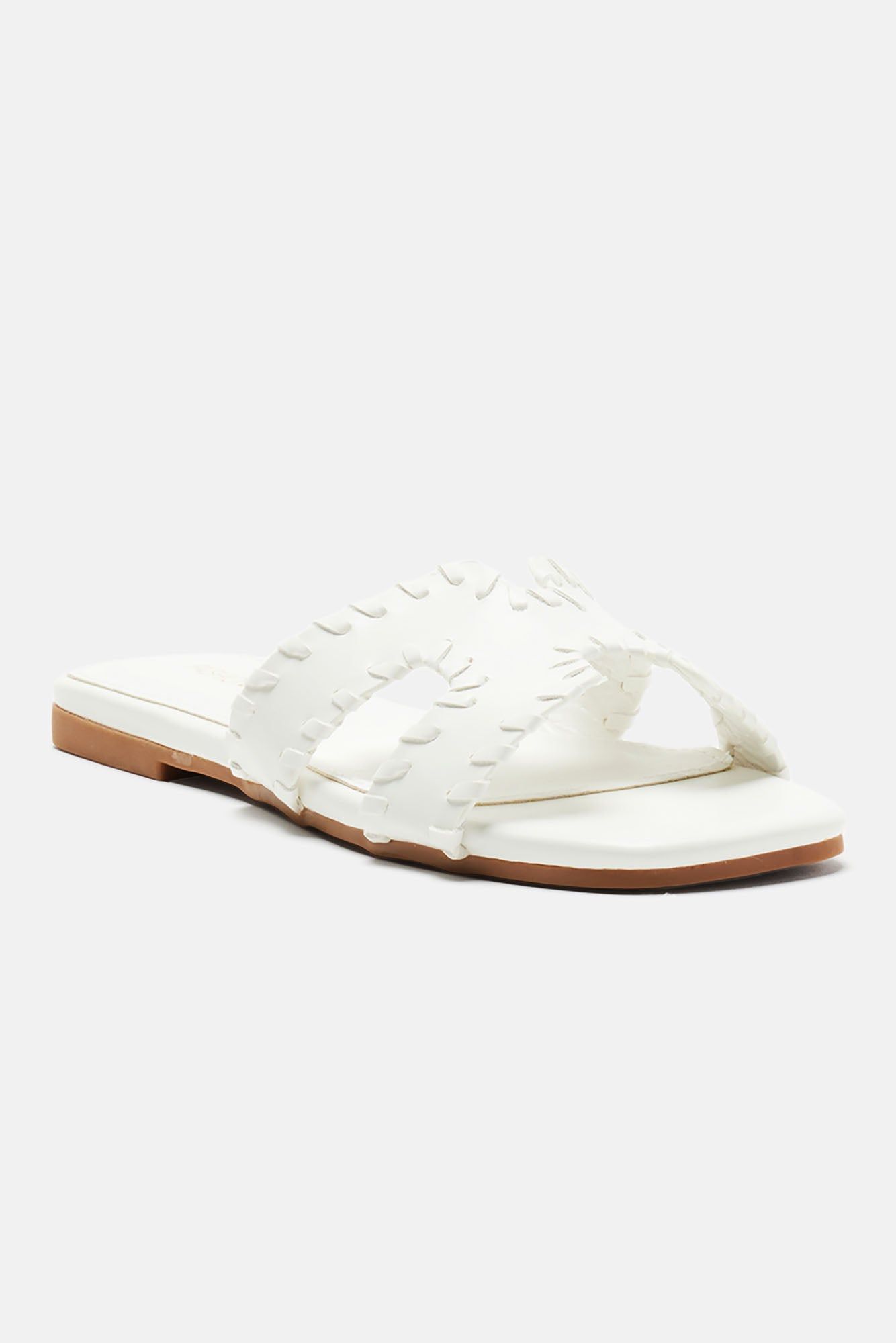 Highly Recommend Flat Sandals - White sold by Fashion Nova product image thumbnail 2