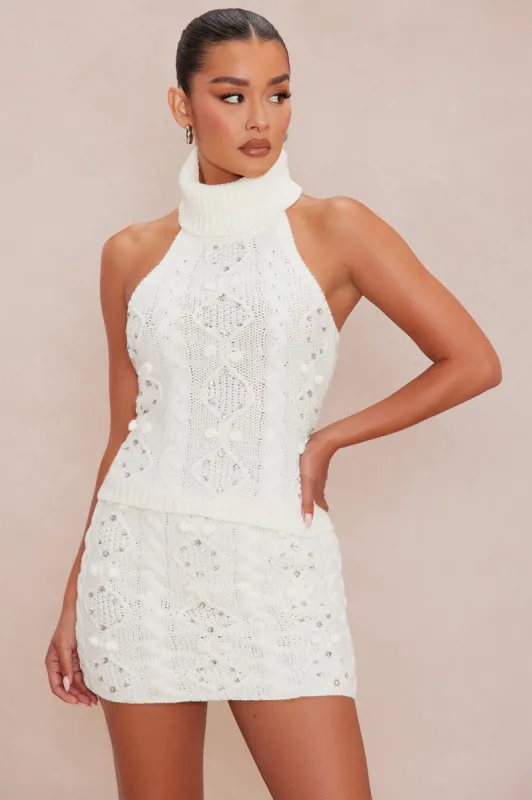 Vermont Embellished Sweater - Ivory sold by Fashion Nova