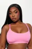 Nova Cotton Scoop Neck Bralette - Hot Pink sold by Fashion Nova