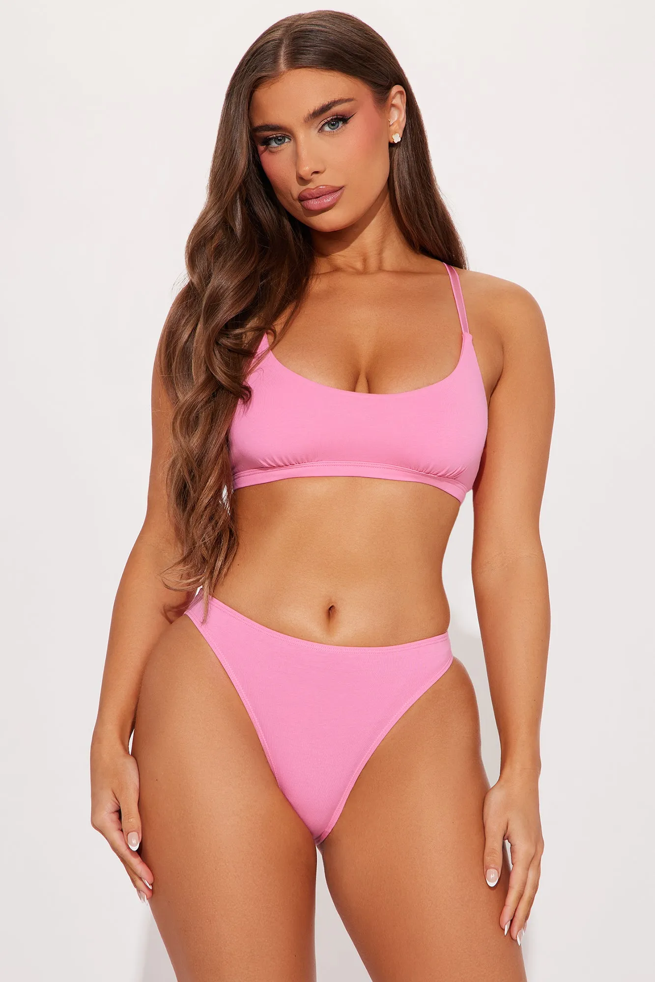 Nova Cotton Scoop Neck Bralette - Hot Pink sold by Fashion Nova product image thumbnail 2