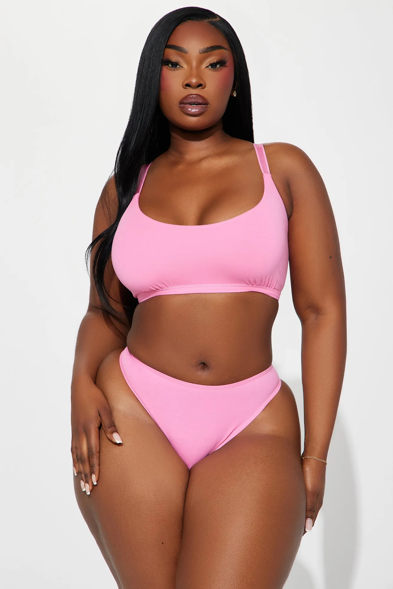 Nova Cotton Scoop Neck Bralette - Hot Pink sold by Fashion Nova product image thumbnail 5