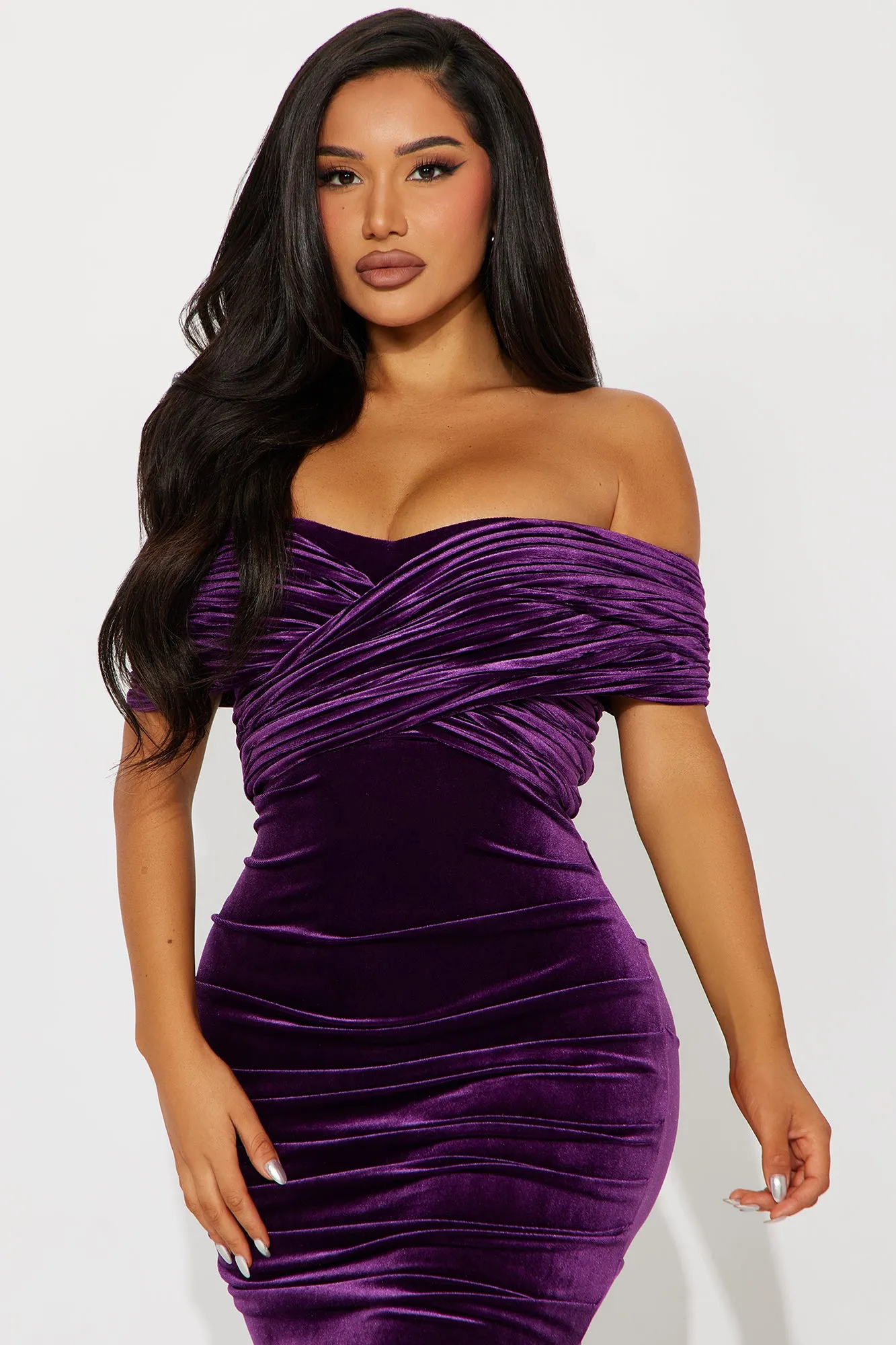 Marielle Velvet Maxi Dress - Eggplant sold by Fashion Nova product image thumbnail 2