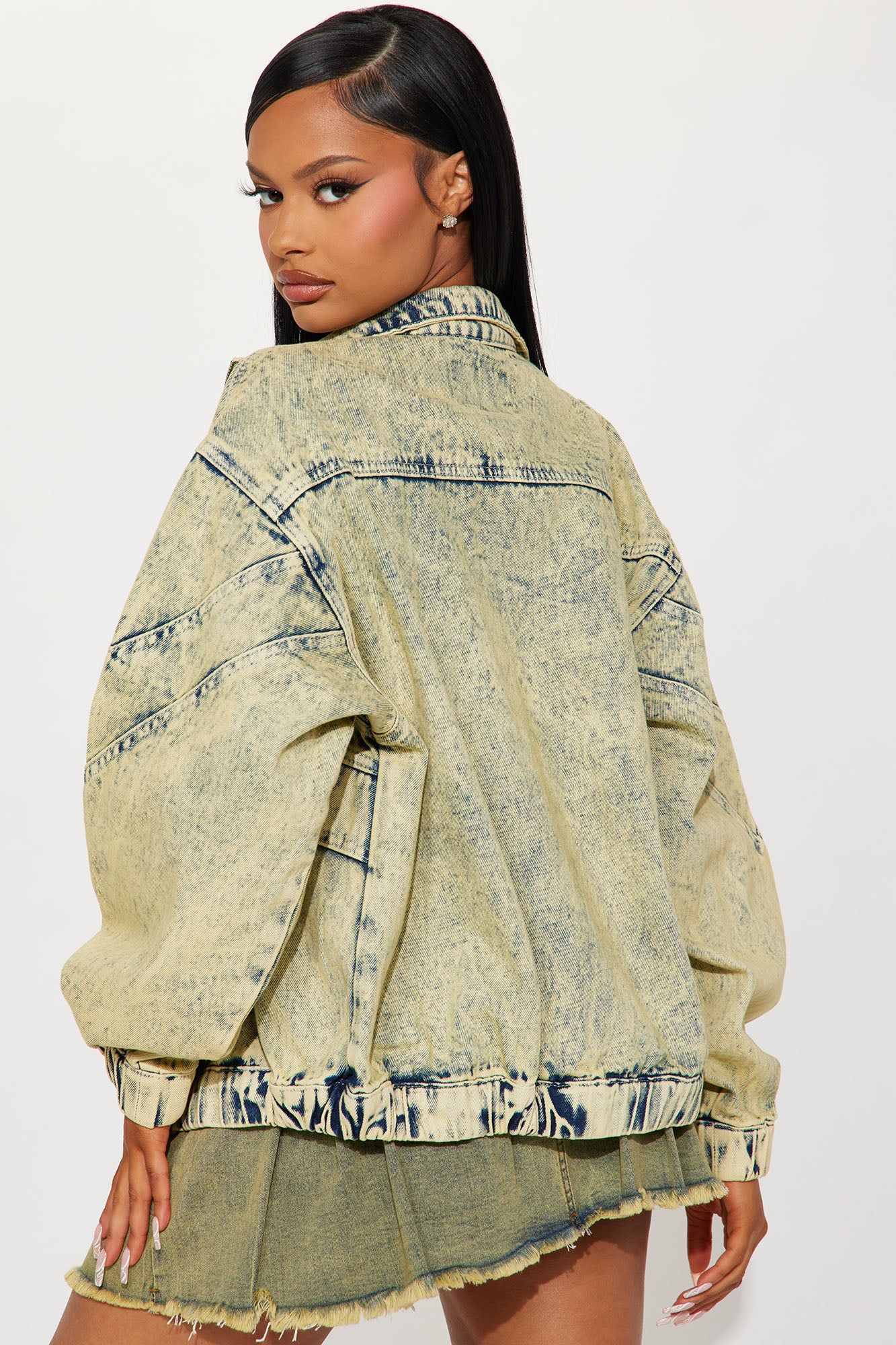 All It Takes Denim Bomber Jacket - Acid Wash sold by Fashion Nova product image thumbnail 3