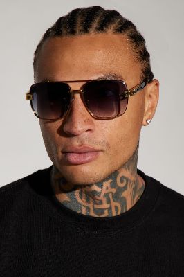 No Longer With It Sunglasses - Black/Blue sold by Fashion Nova