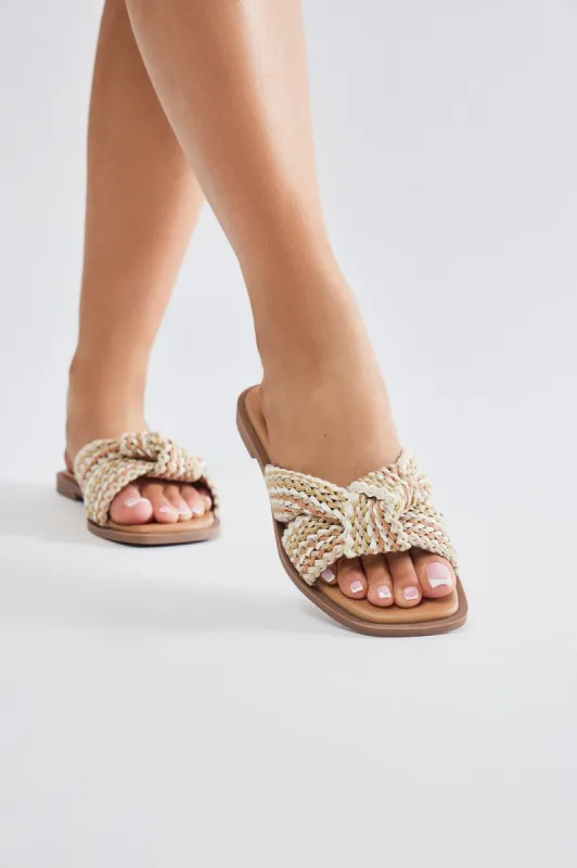 Somewhere On The Beach Crochet Flat Sandals - Beige sold by Fashion Nova