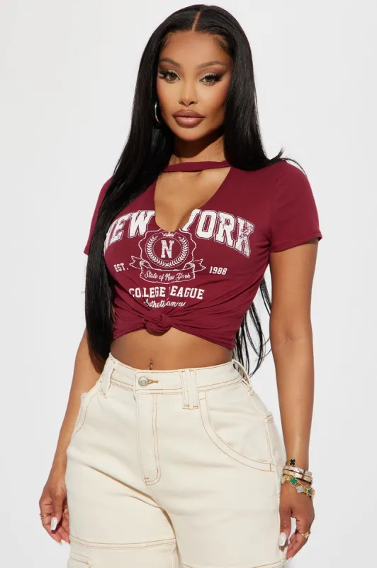 New York City Baby Tee - Wine sold by Fashion Nova