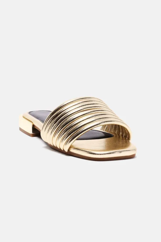 Alisson Block Heel Sandals - Gold sold by Fashion Nova