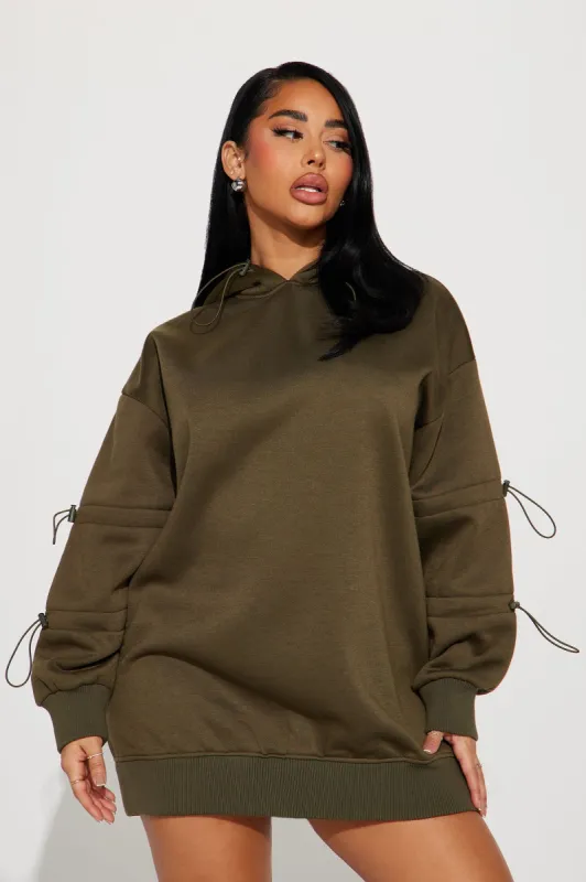 Jessie French Terry Mini Dress - Olive sold by Fashion Nova